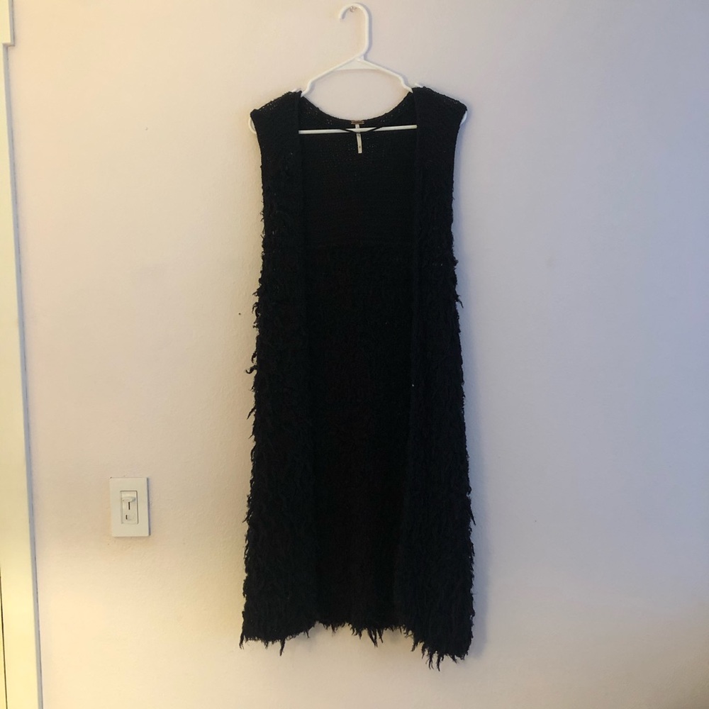 Free People long black sweater vest